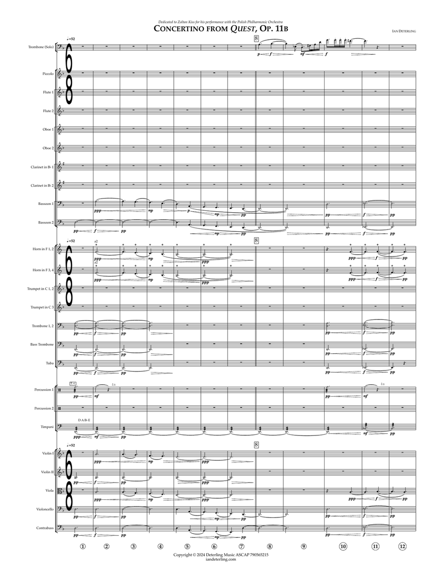 Concertino from Quest, Op. 11b (trombone and orchestra) Full Orchestra scores gallery preview page 5