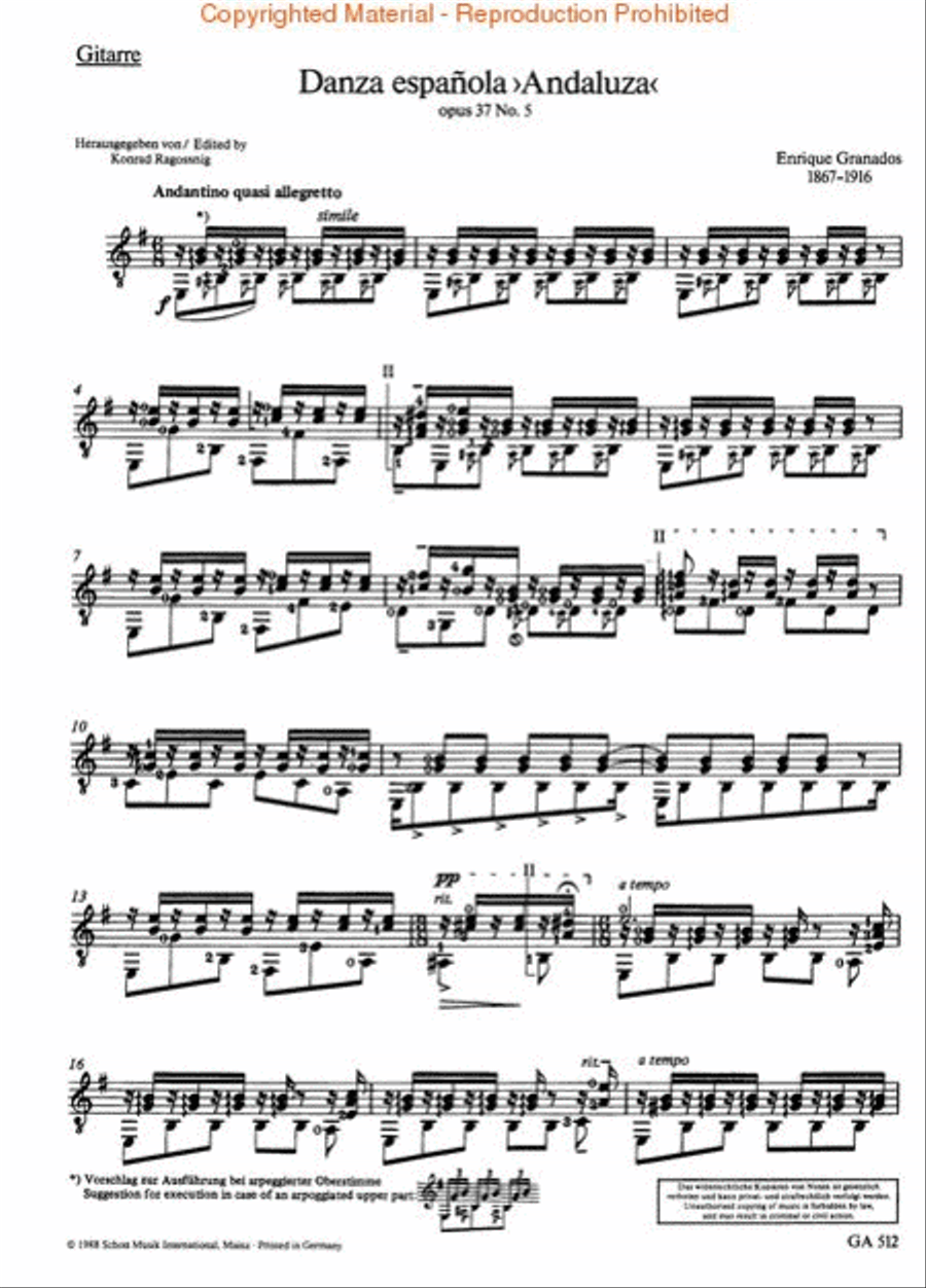 Danza Española “Andaluza,” Op. 37, No. 5 Cello scores gallery preview page 4
