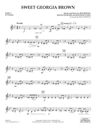 Sweet Georgia Brown (arr. Paul Murtha) - Pt.3 - Bb Clarinet