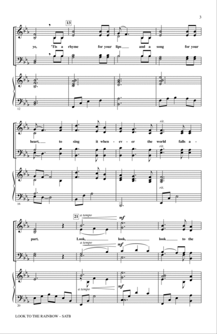 Look To The Rainbow (from Finian's Rainbow) 4-Part scores gallery preview page 2
