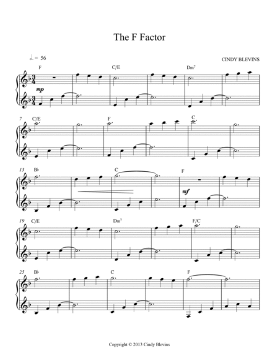 The F Factor, original solo for Double-Strung Harp Harp scores gallery preview page 2