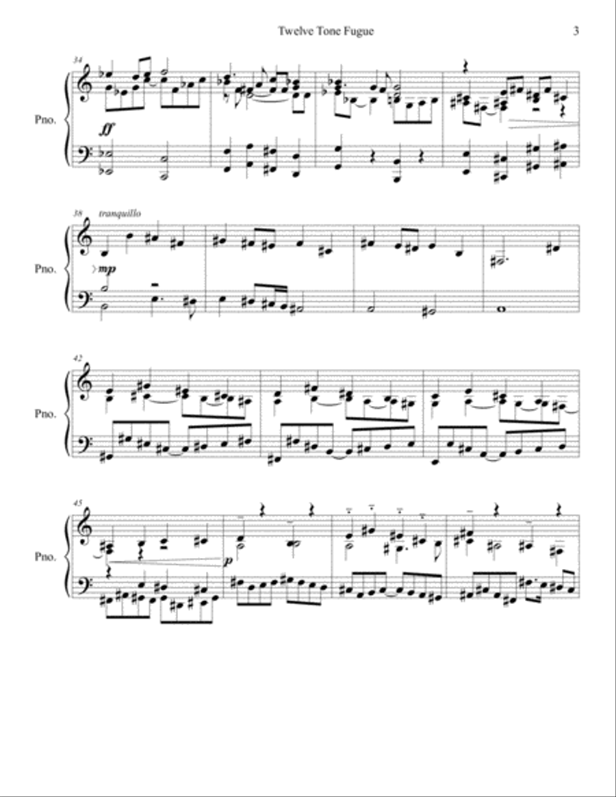 Twelve-Tone Fugue Piano Solo scores gallery preview page 3
