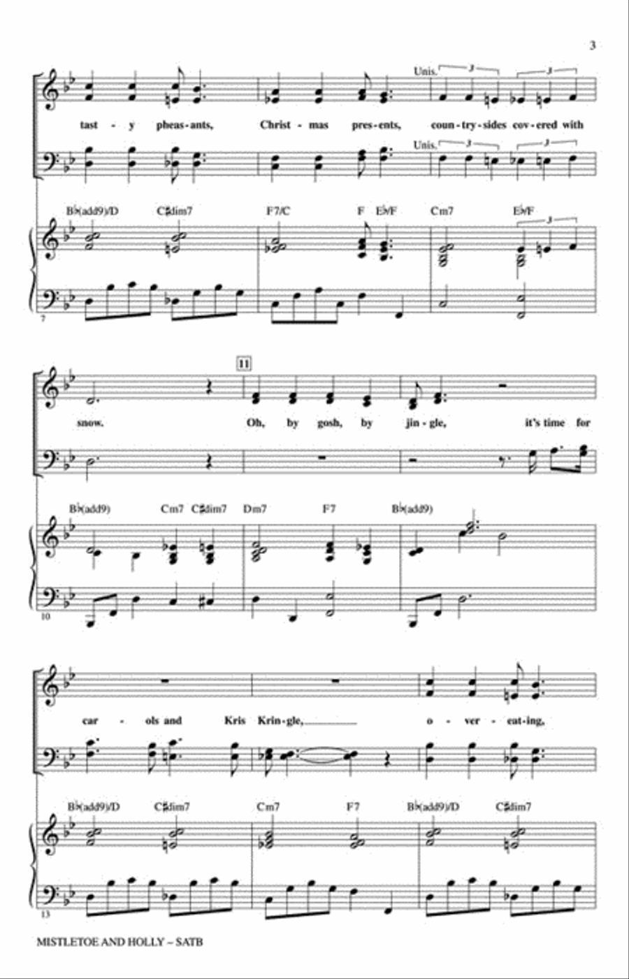 Mistletoe and Holly 4-Part scores gallery preview page 3