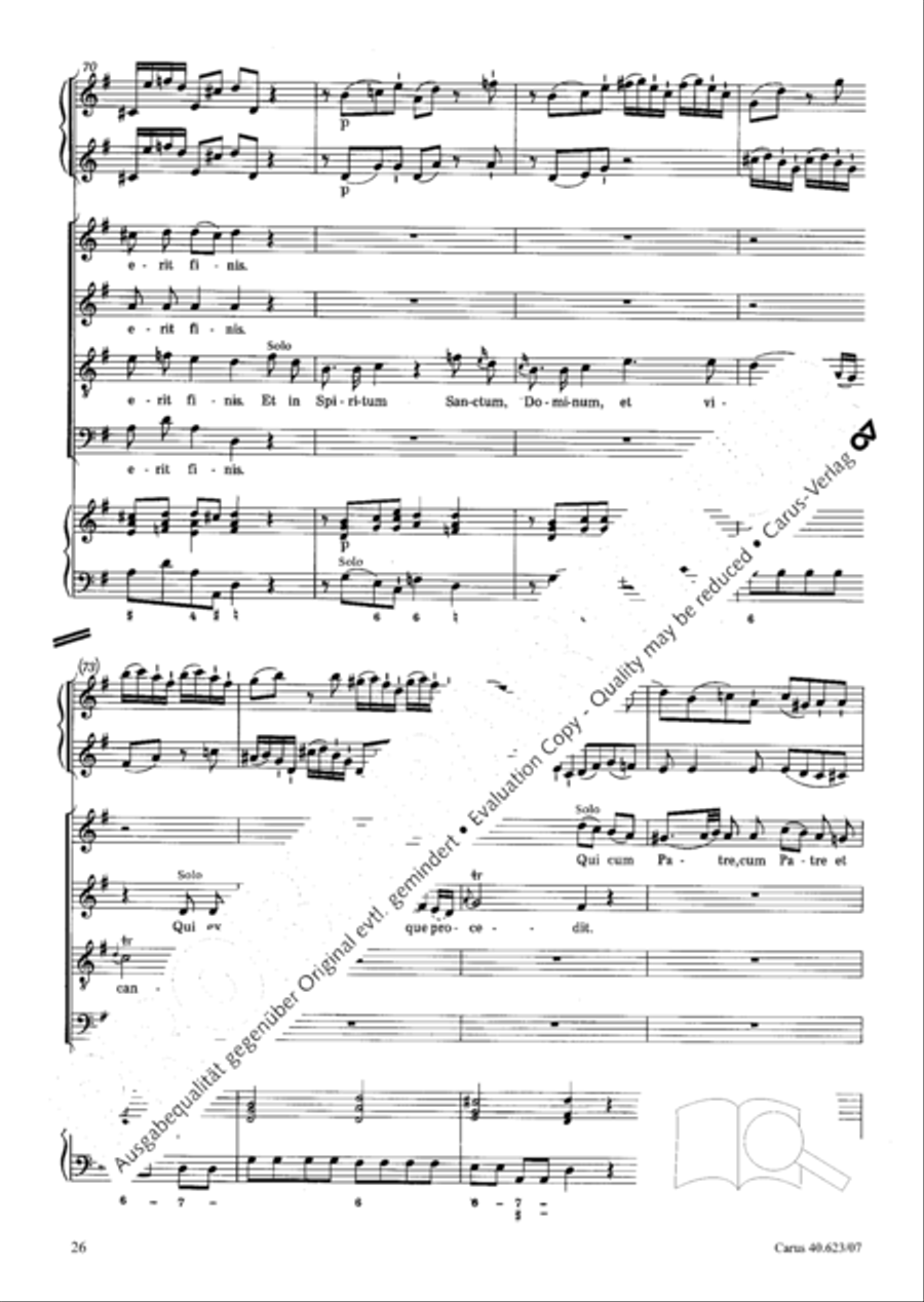 Missa brevis in G major 4-Part scores gallery preview page 27