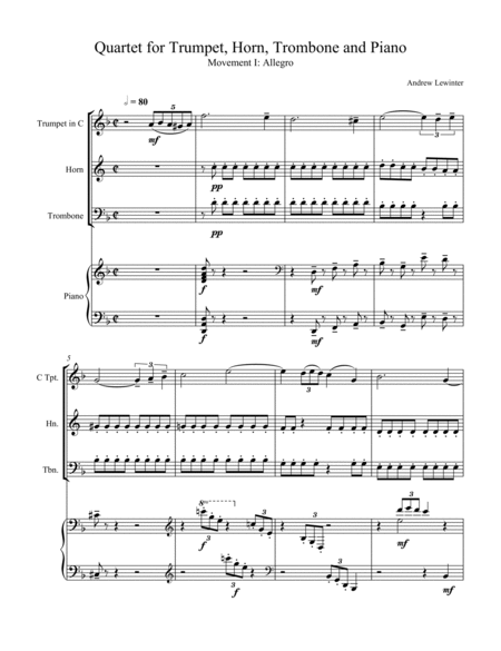 Quartet for Trumpet, Horn, Trombone, and Piano image number null
