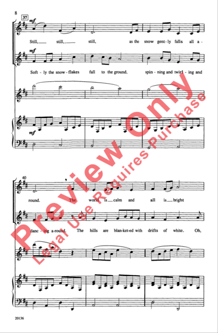 Snow Is Falling Still 2-Part scores gallery preview page 8