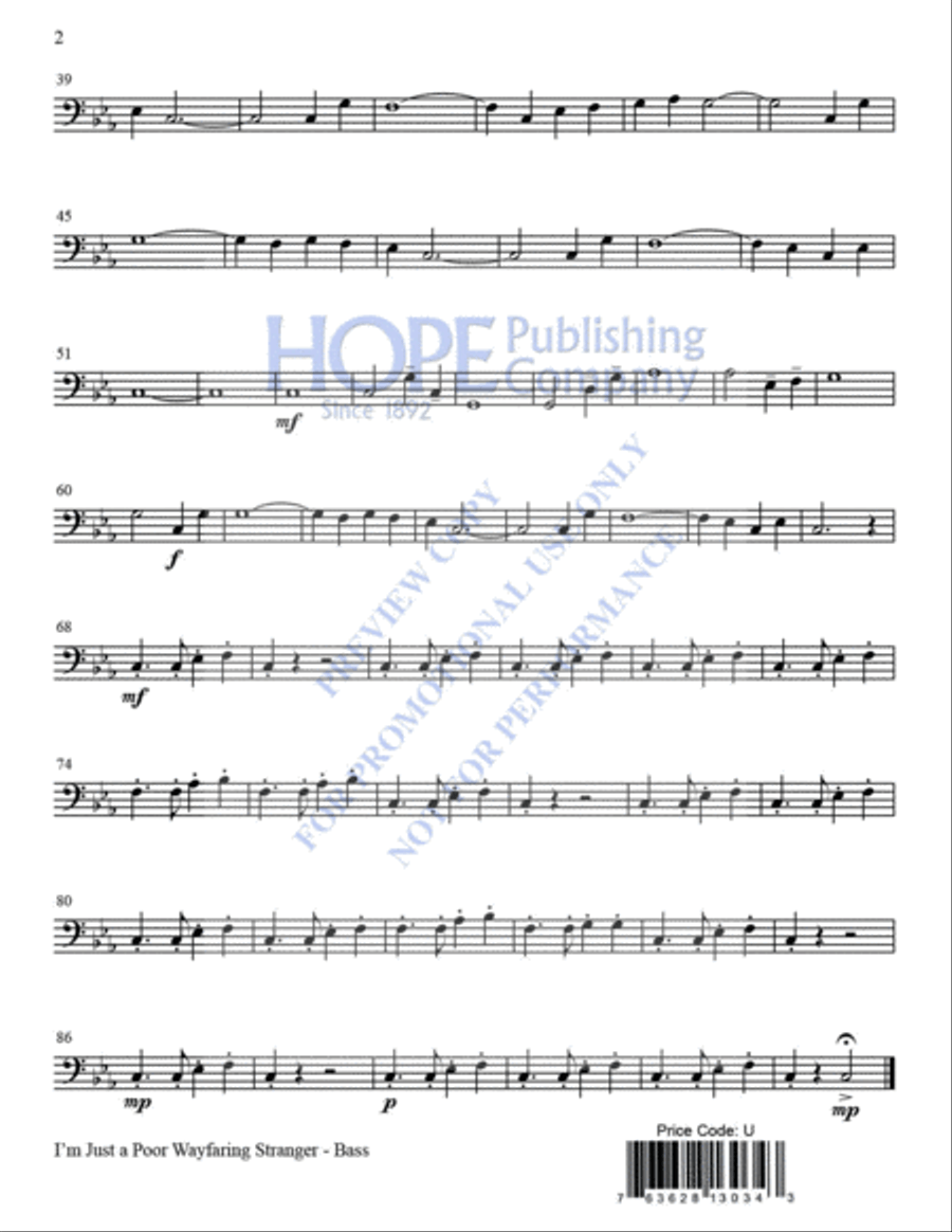 I'm Just a Poor Wayfaring Stranger Handbell Choir scores gallery preview page 17