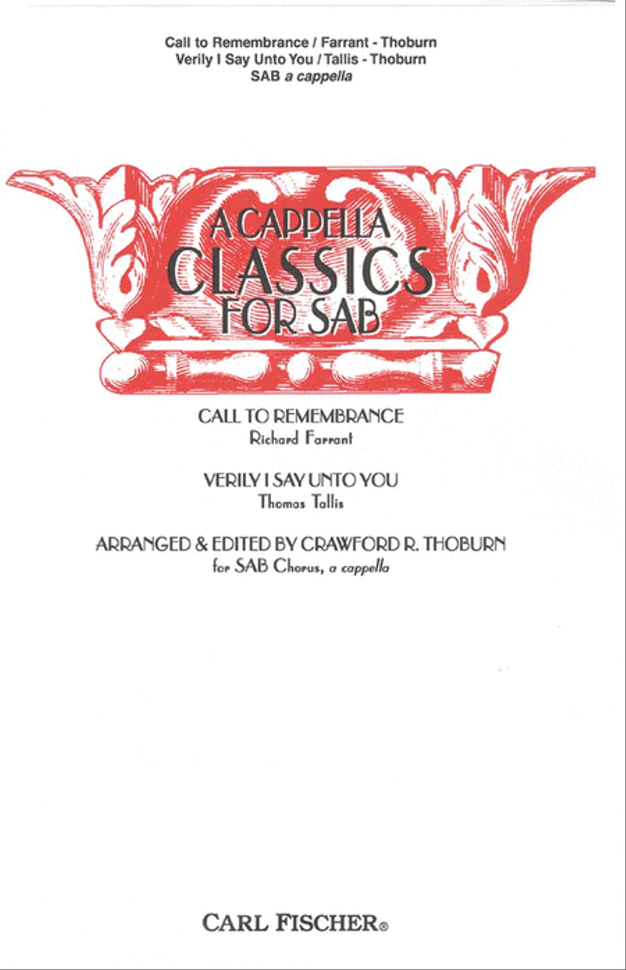 Call To Remembrance/Verily I Say Unto You 3-Part scores gallery preview page 1