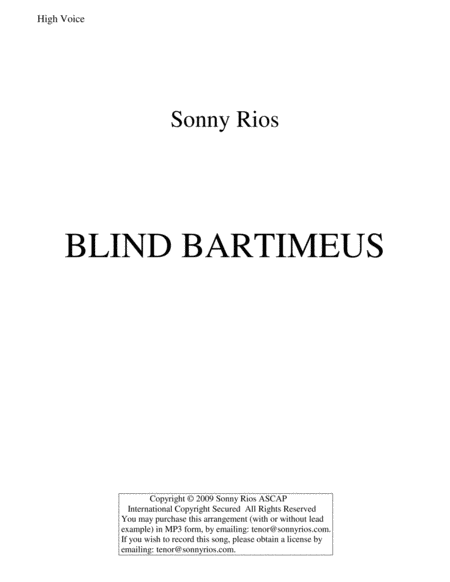 BLIND BARTIMEUS image number null
