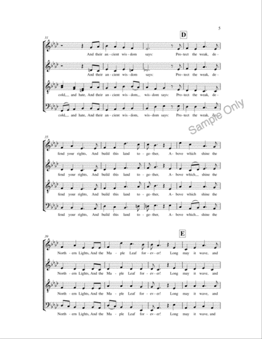 Maple Leaf Forever 4-Part scores gallery preview page 4