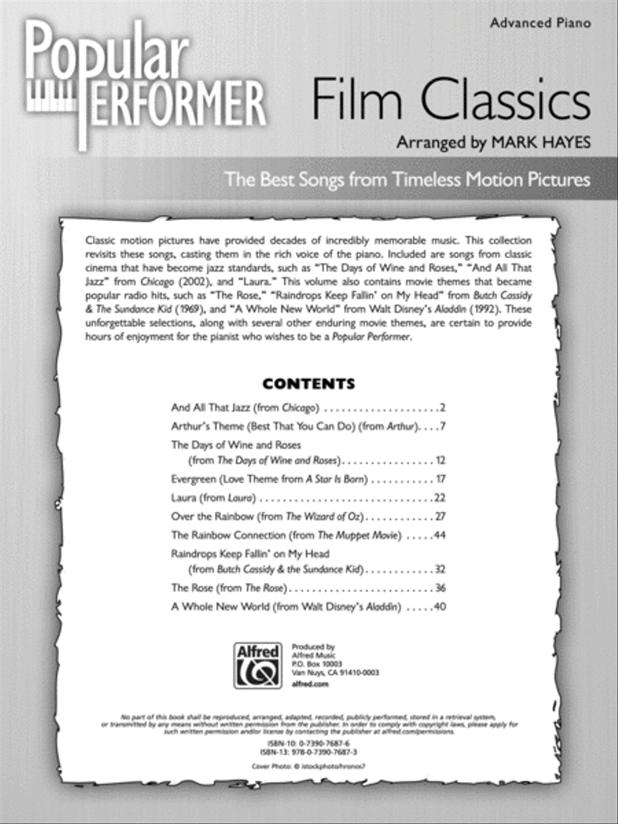 Popular Performer -- Film Classics Piano Solo scores gallery preview page 2