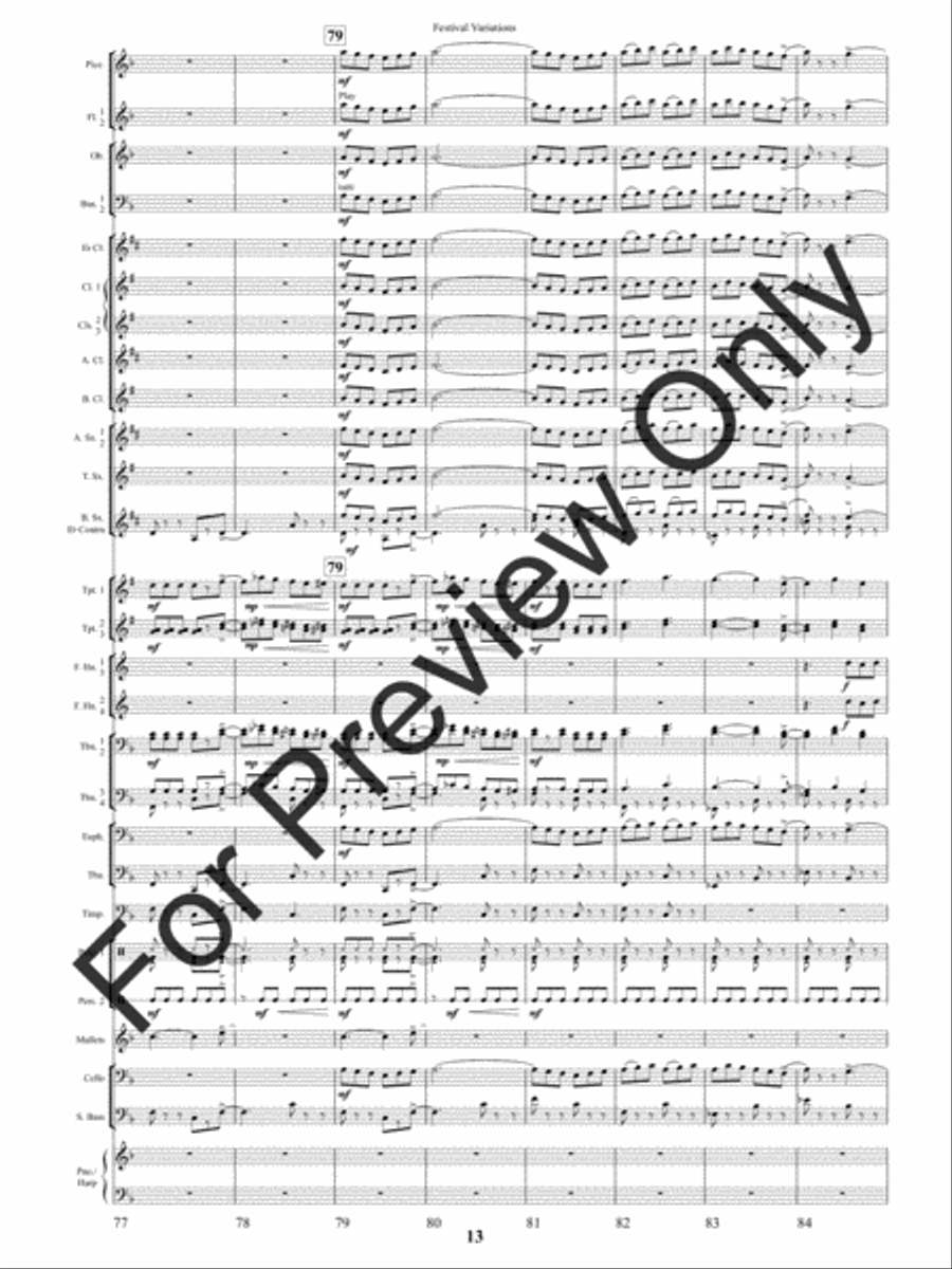 Festival Variations (Score) Concert Band scores gallery preview page 16