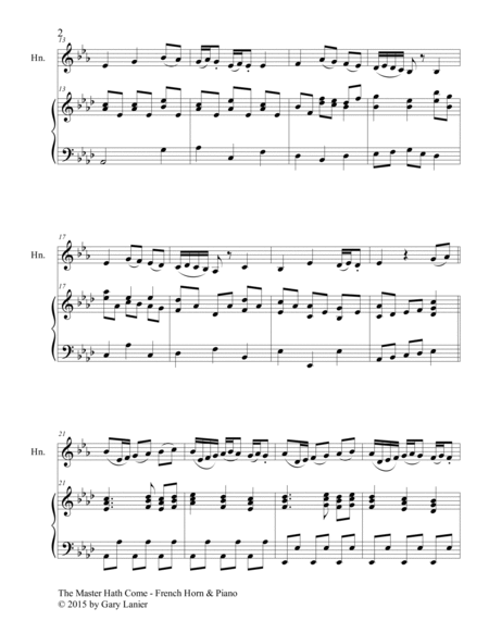 THE MASTER HATH COME (Duet – French Horn and Piano/Score and Parts) image number null