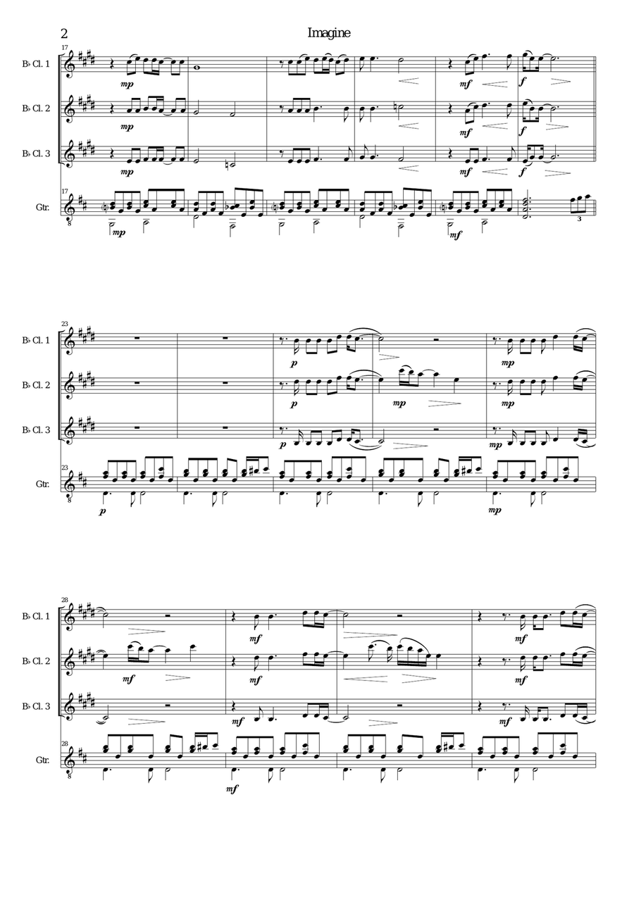 Imagine Imagine Clarinet scores gallery preview page 2
