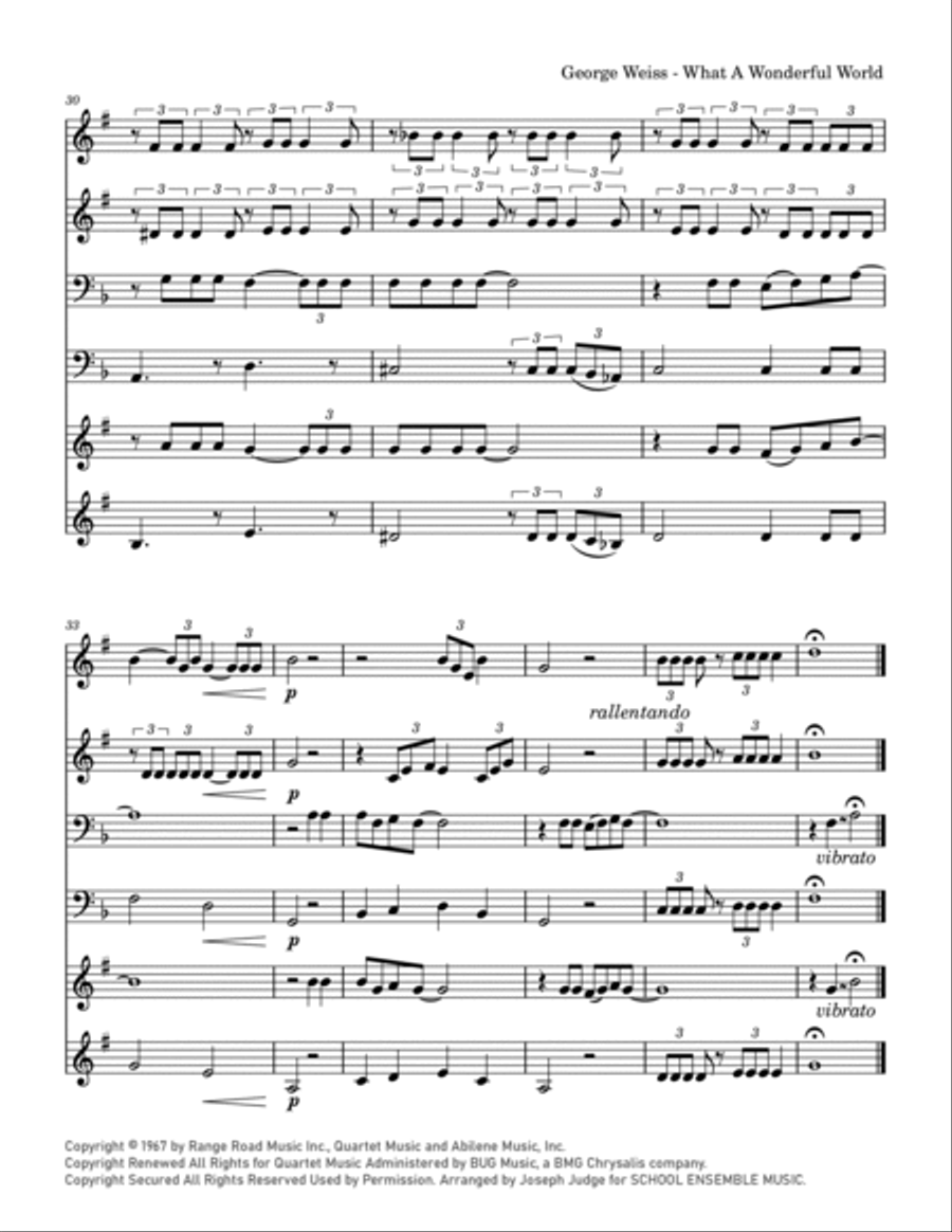 What A Wonderful World Chamber Music scores gallery preview page 5