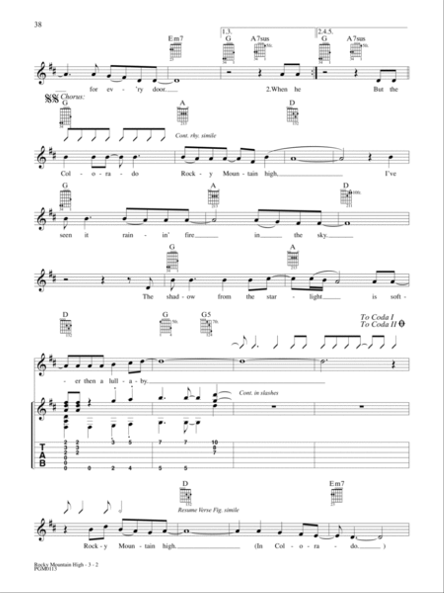Rocky Mountain High Rocky Mountain High Guitar Tablature scores gallery preview page 2