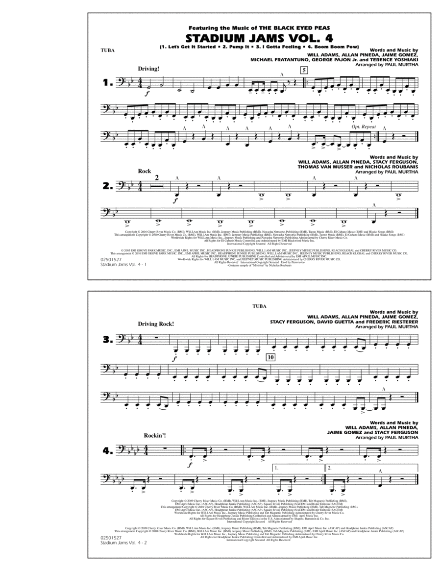 Stadium Jams: Vol. 4 - Tuba Marching Band scores gallery preview page 1