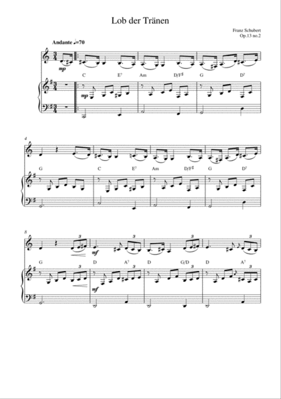 Lob der Tränen (op.13 no.2) Horn scores gallery preview page 1