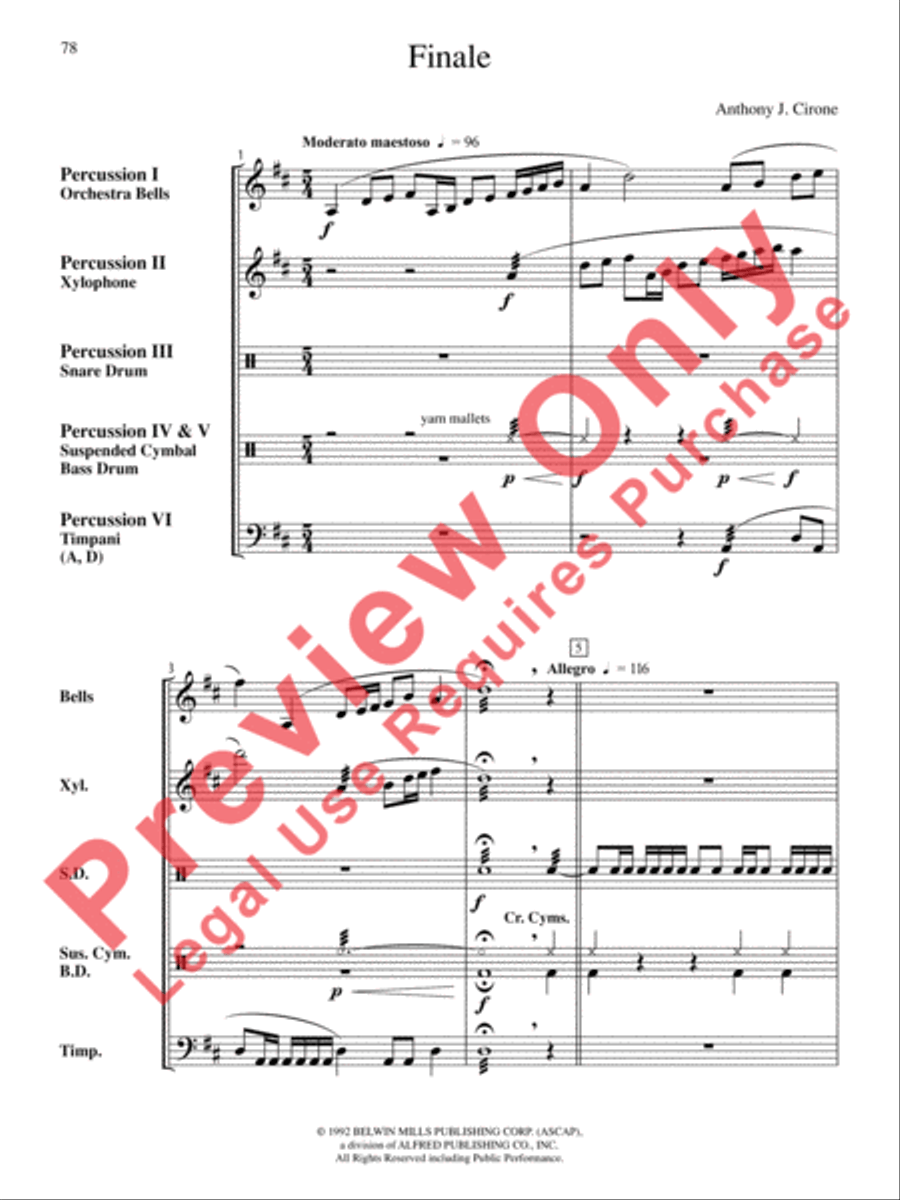 The Anthony J. Cirone Intermediate Percussion Ensemble Collection Percussion Ensemble scores gallery preview page 79