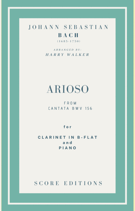 Book cover for Bach - Arioso from Cantata BWV 156 for Clarinet in B-flat and Piano