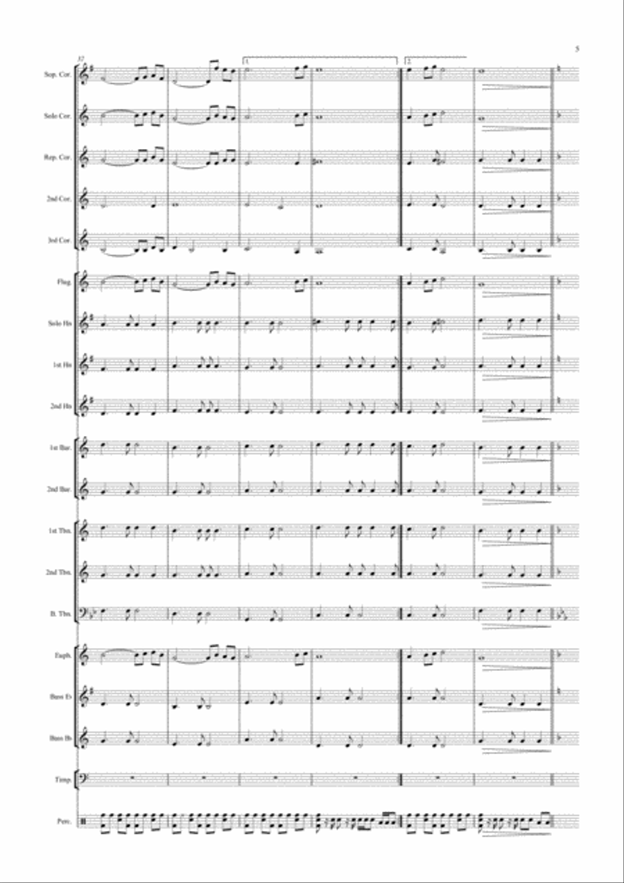 Ballad for Jeannie Brass Ensemble scores gallery preview page 5