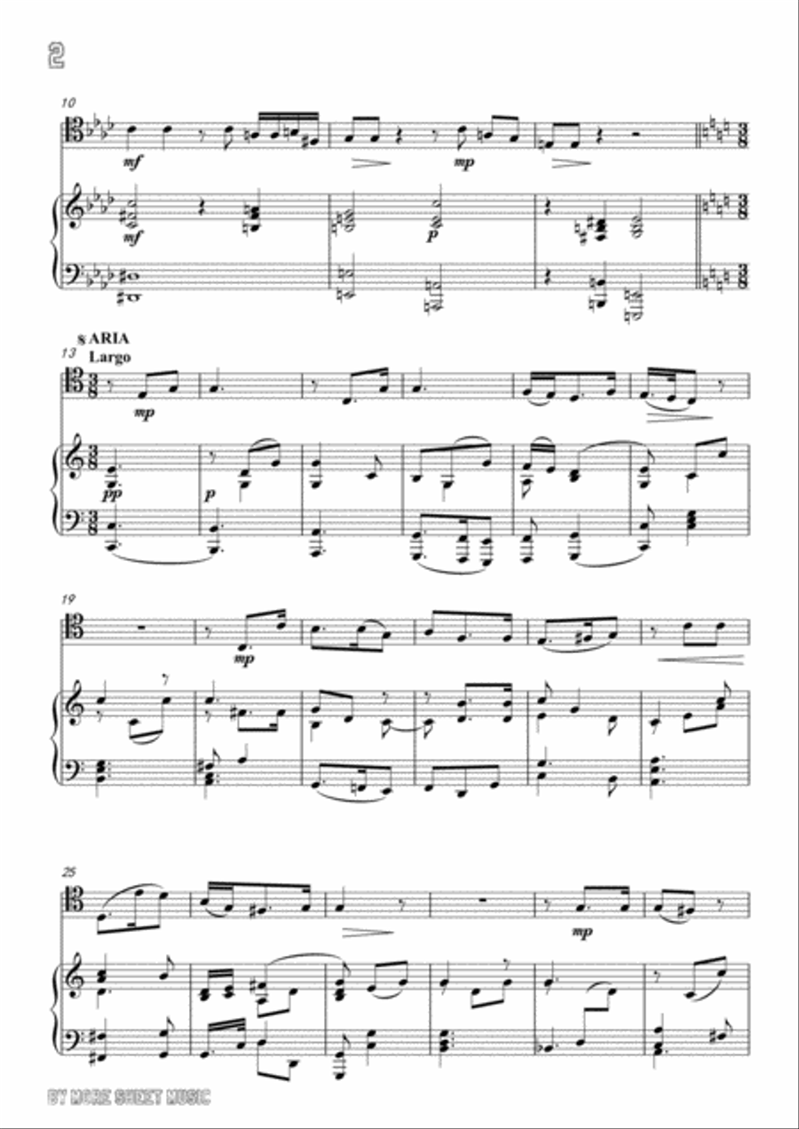 Handel-E pur così in un giorno...Piangerò la sorte mia,for Cello and Piano Piano scores gallery preview page 4