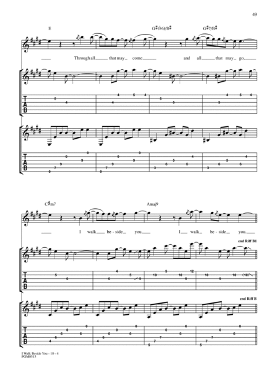 I Walk Beside You Guitar Tablature scores gallery preview page 4