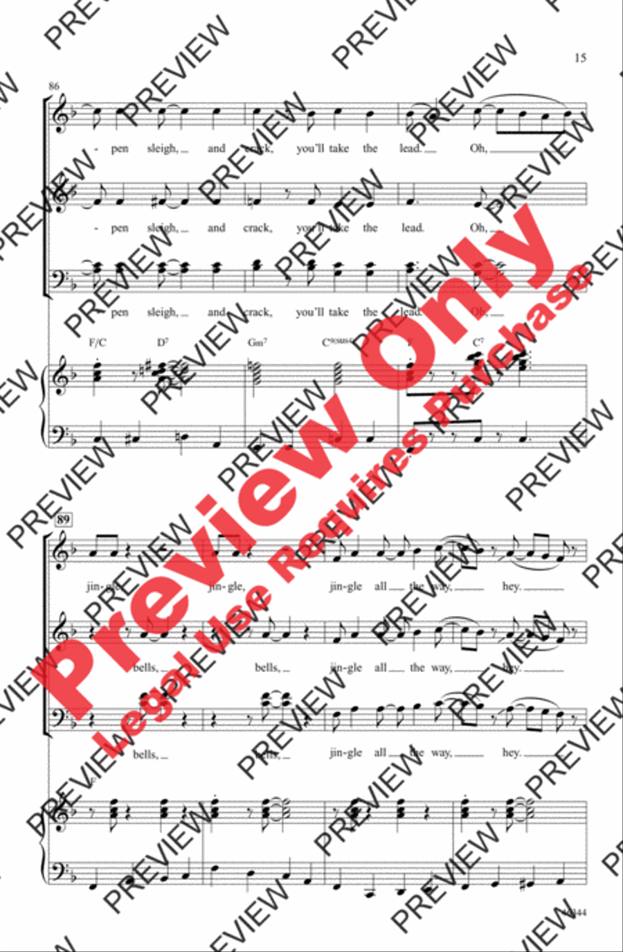 Jingle Bells 4-Part scores gallery preview page 15