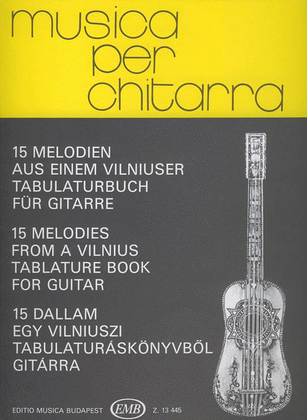 Book cover for 15 Melodien aus einem Vilnius Tabulaturbuch