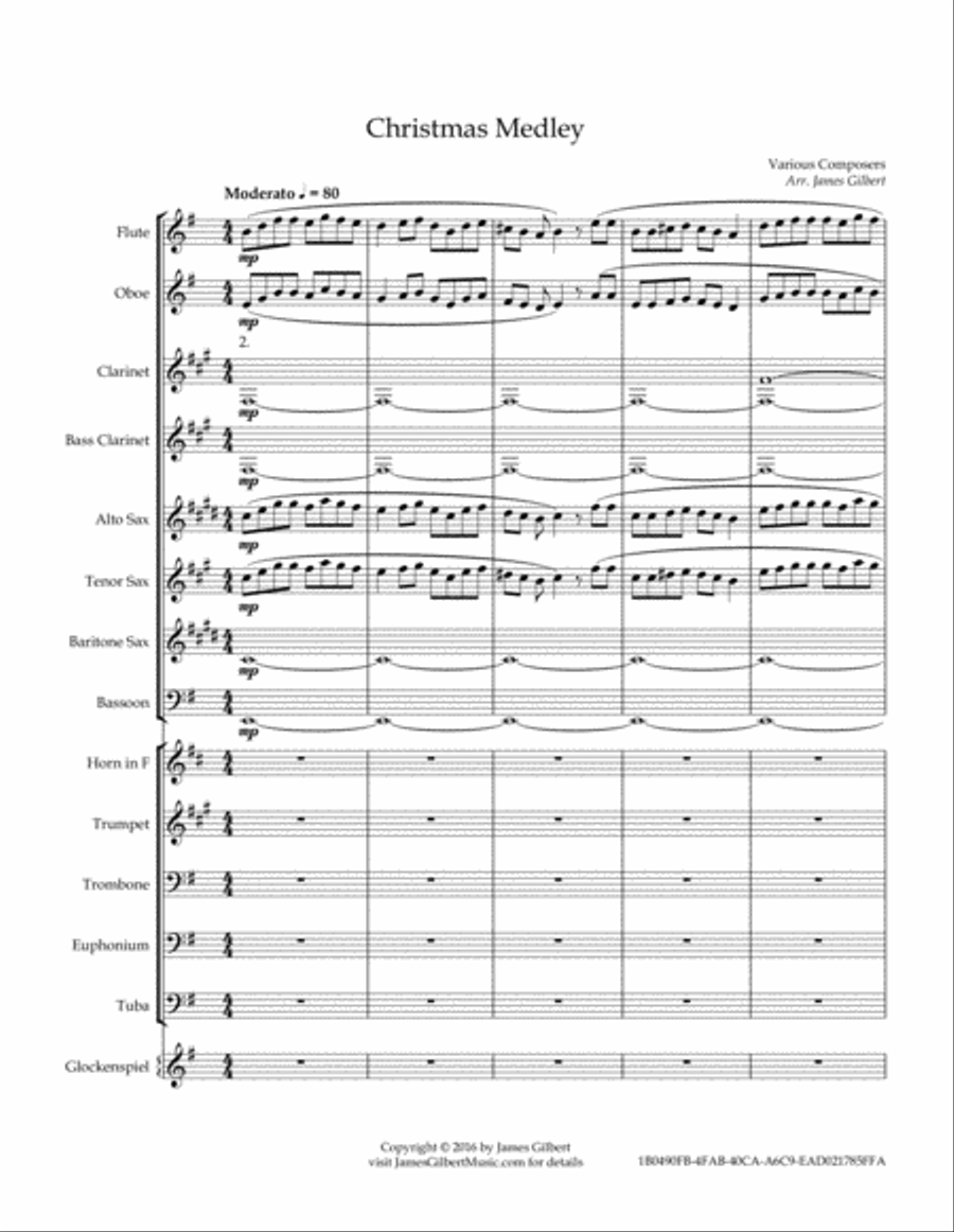 Christmas Medley Concert Band scores gallery preview page 5