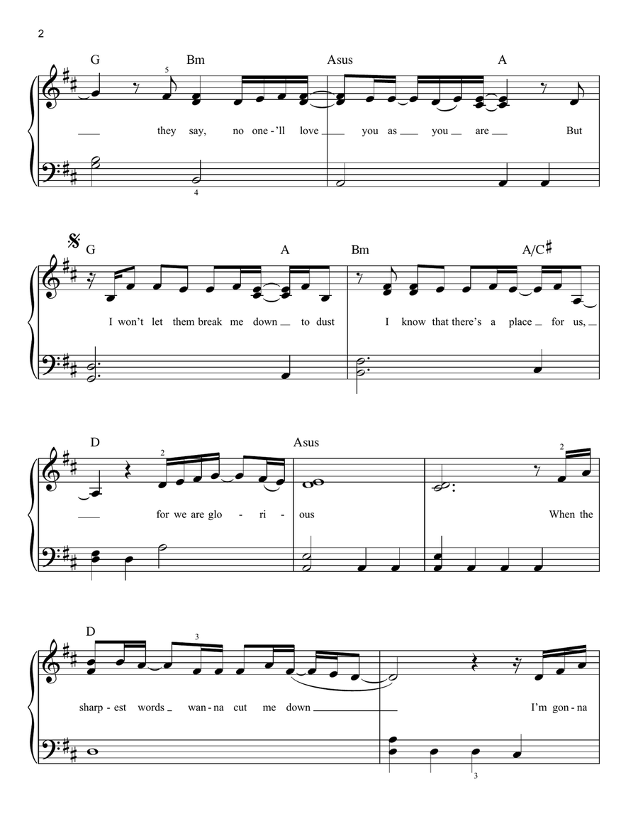This Is Me (from The Greatest Showman) Easy Piano scores gallery preview page 2