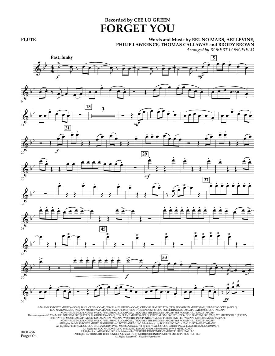 Forget You - Flute