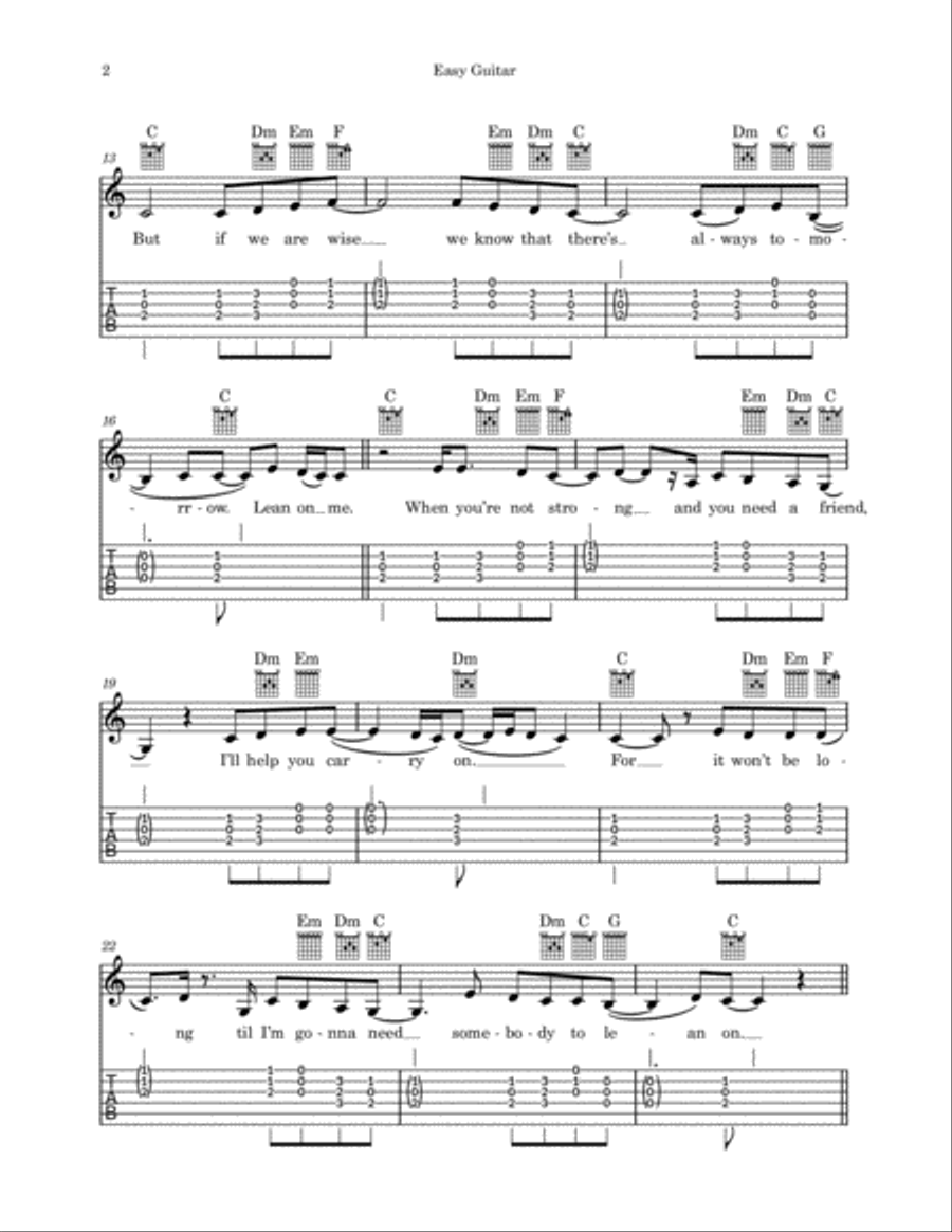 Lean On Me Guitar Solo scores gallery preview page 2