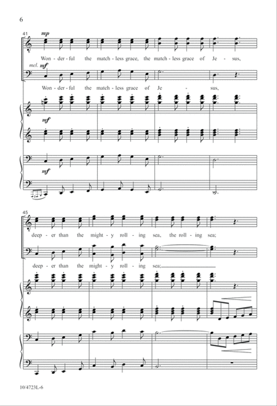 Wonderful Grace of Jesus TTBB scores gallery preview page 6