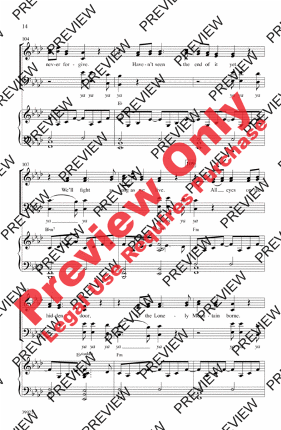 Song of the Lonely Mountain (from The Hobbit: An Unexpected Journey) - SoundTrax CD (CD only) Choir scores gallery preview page 13