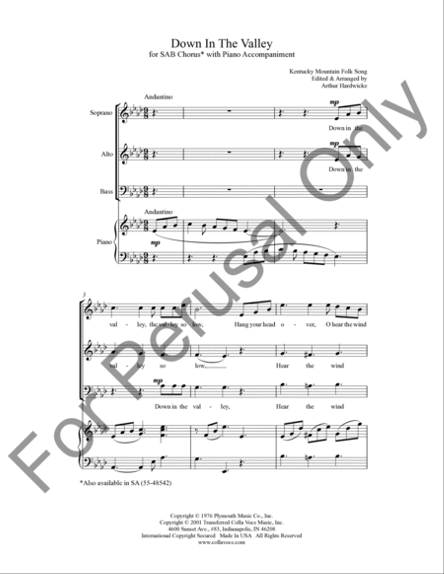 Down In The Valley 3-Part scores gallery preview page 2