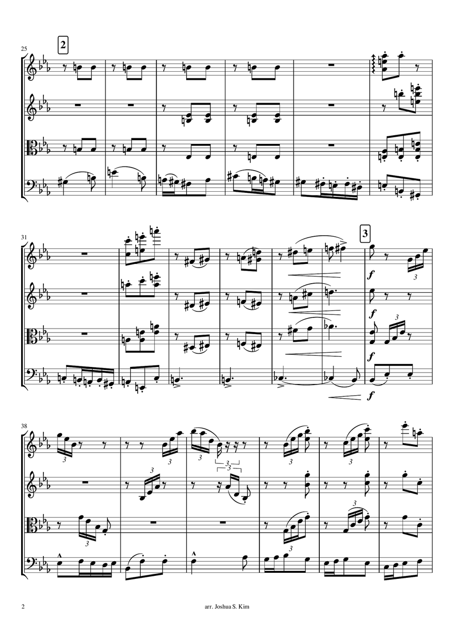 The Elephant for String Quartet (from The Carnival of the Animals) String Quartet scores gallery preview page 3