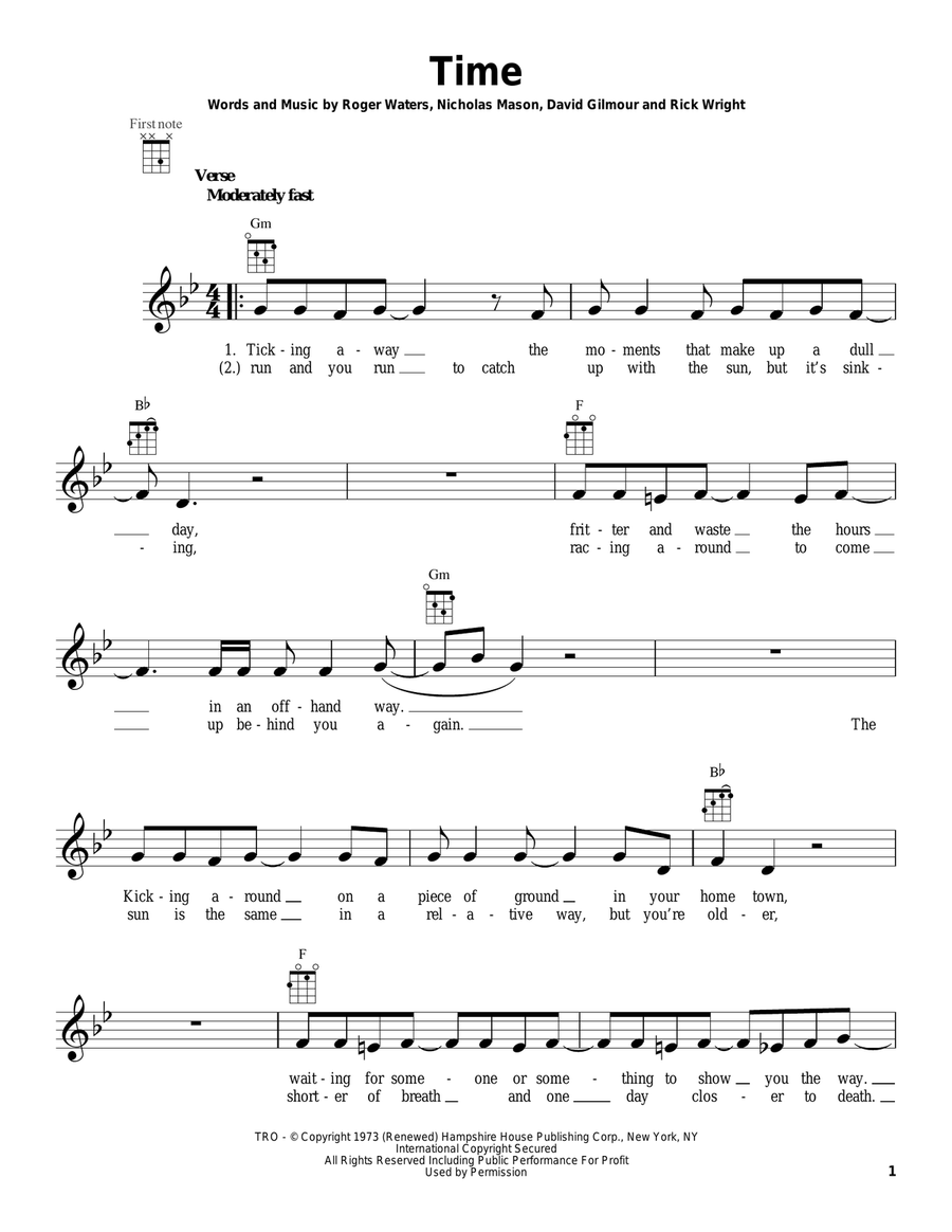 Time Time Ukulele scores gallery preview page 1