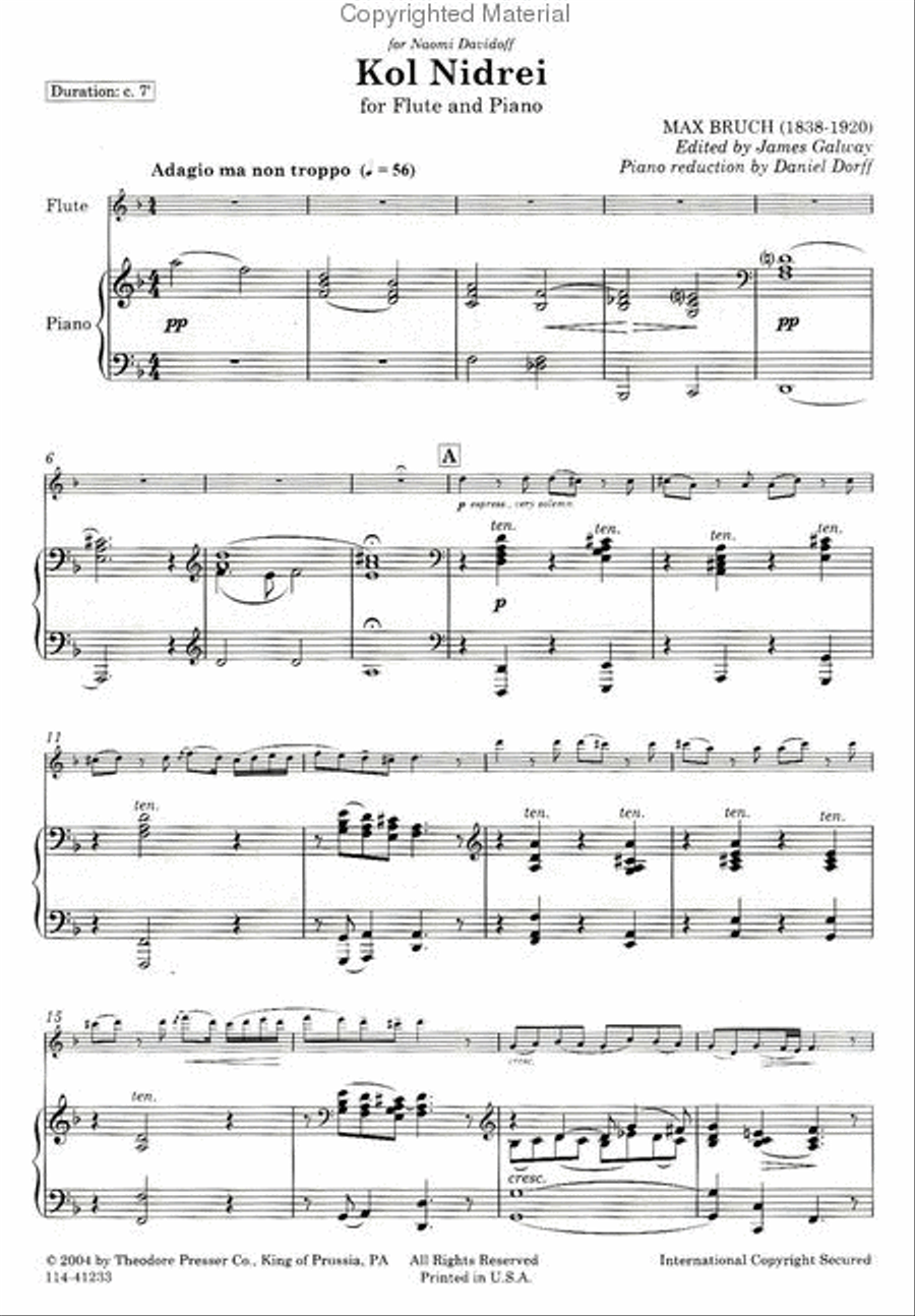 Kol Nidrei Kol Nidrei Chamber Music scores gallery preview page 2