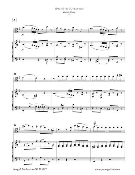 Mozart: Eine kleine Nachtmusik for Viola & Piano image number null