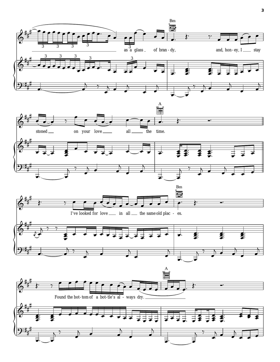 (Smooth As) Tennessee Whiskey Piano, Vocal, Guitar scores gallery preview page 3