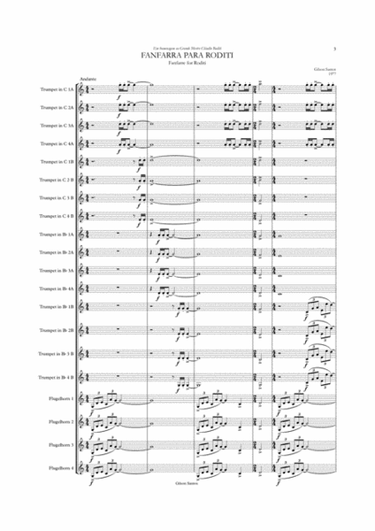 FANFARRE FOR RODITI - Fanfare for twenty trumpets