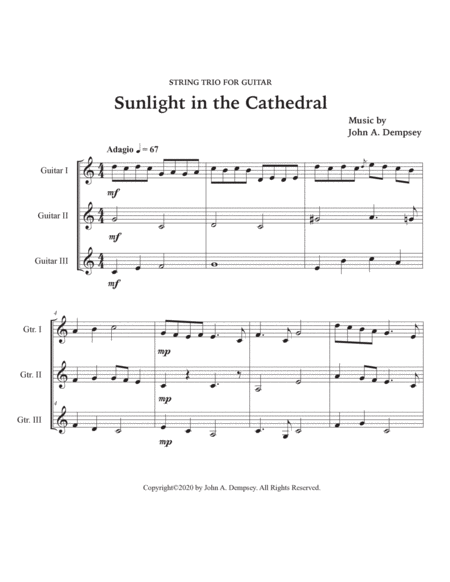 Sunlight in the Cathedral (Guitar Trio) image number null
