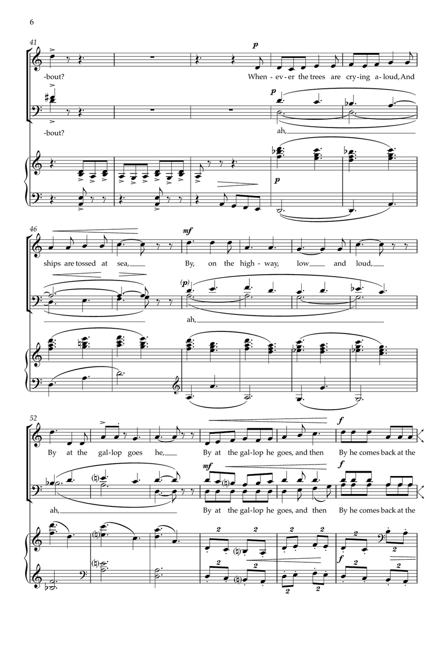 Why Does He Gallop? (SATB and piano) 4-Part scores gallery preview page 6
