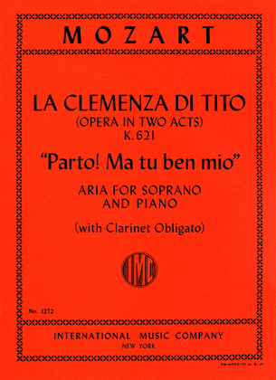 Book cover for Parto! Ma tu ben mio, from 'La Clemenza di Tito' (for Soprano with B flat clarinet ad lib.)