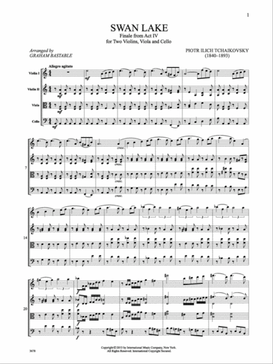 Swan Lake, Finale From Act Iv String Quartet scores gallery preview page 2