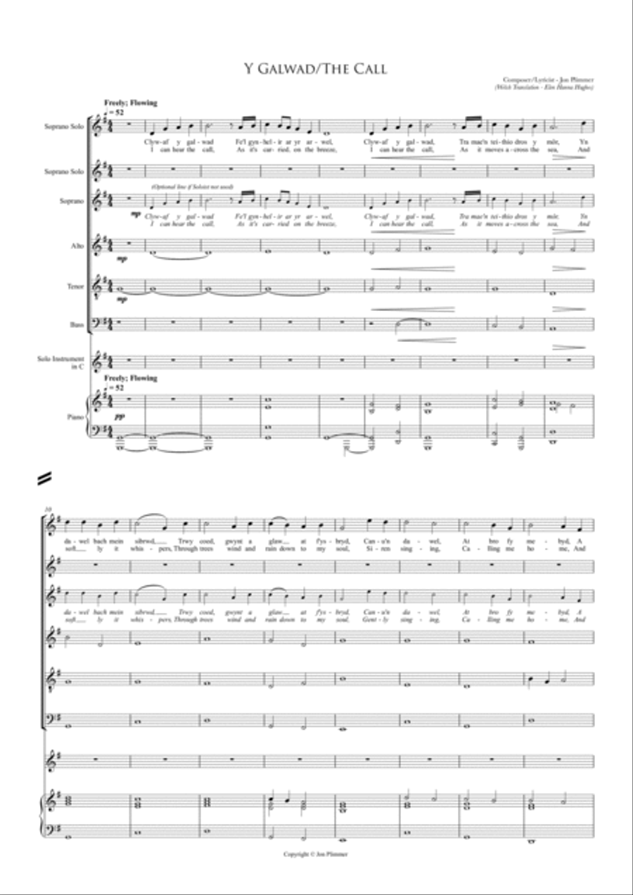 Y Galwad/The Call 4-Part scores gallery preview page 2