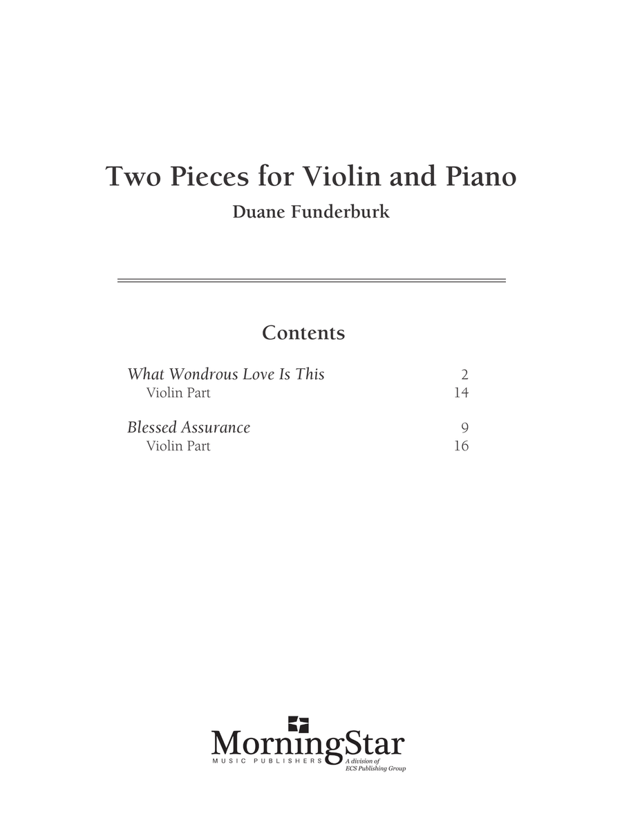 Two Pieces for Violin and Piano Violin Solo scores gallery preview page 1