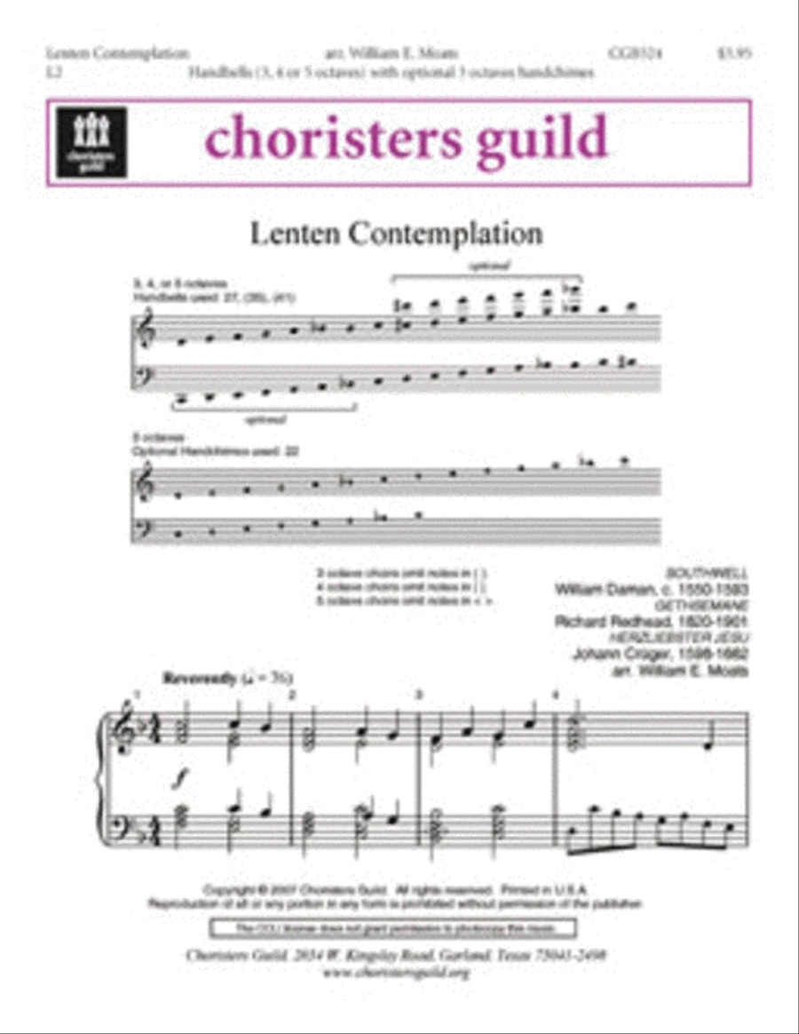 Lenten Contemplation Handbell Choir scores gallery preview page 1