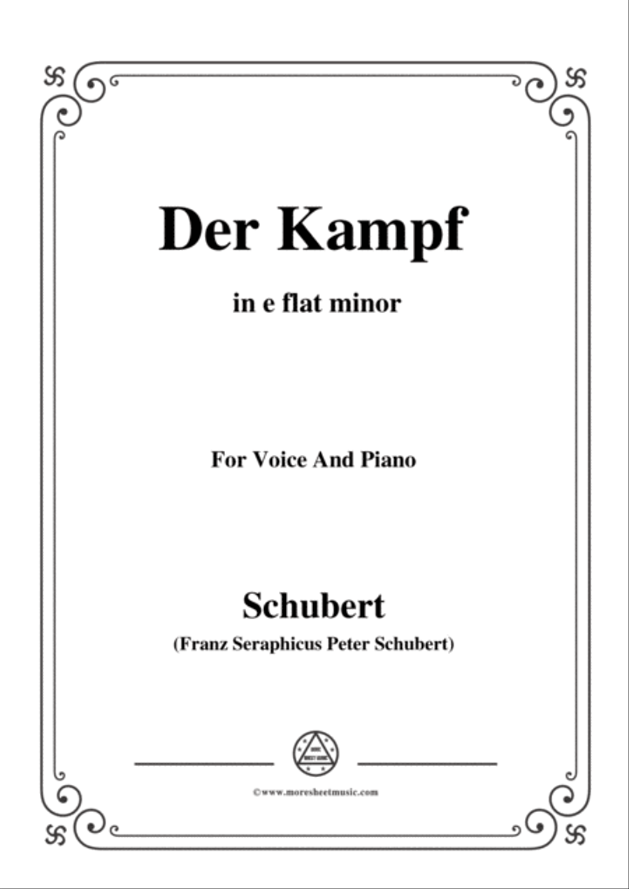 Schubert-Der Kampf,Op.110,in e flat minor,for Voice&Piano Voice scores gallery preview page 1